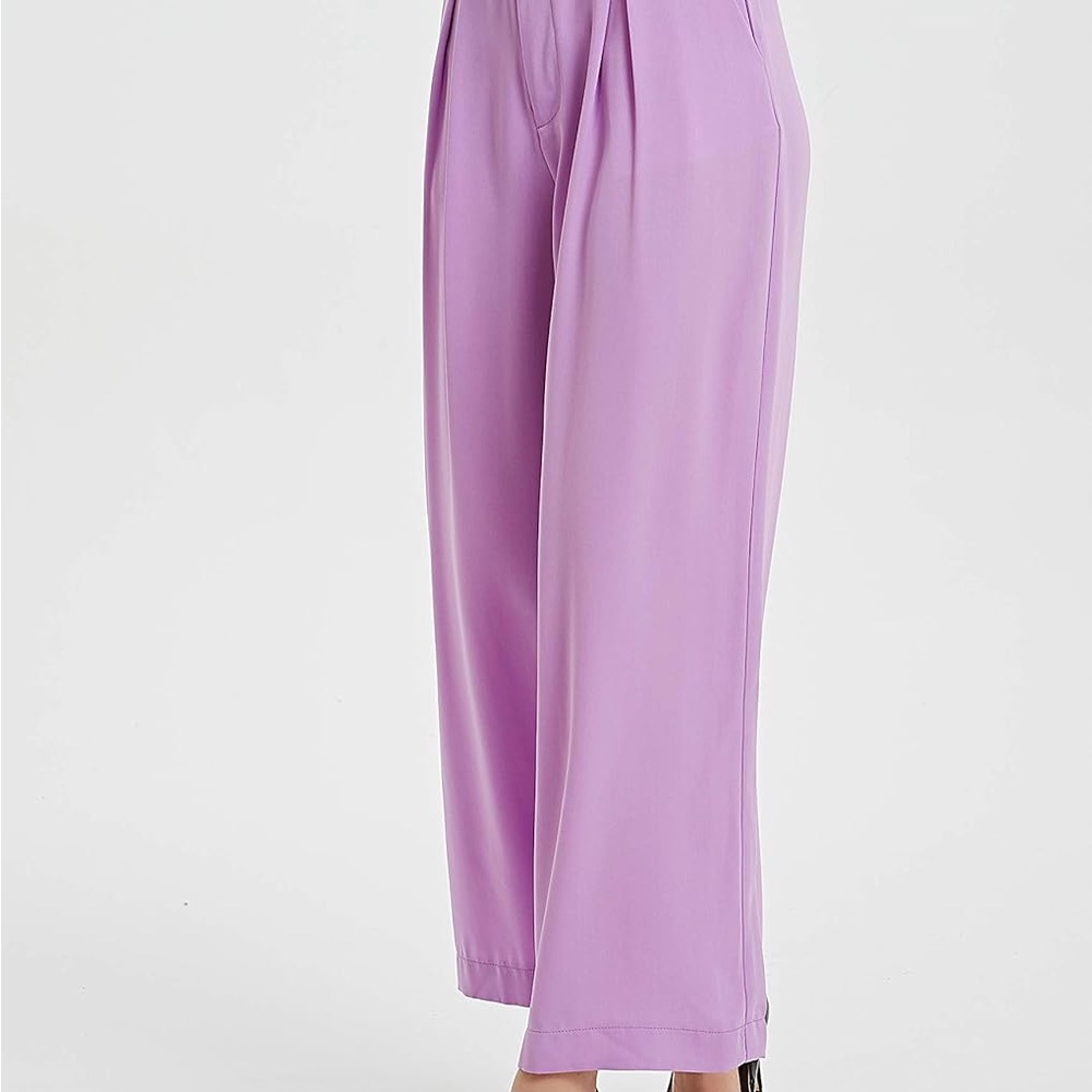 Sz US M Tronjori Wide-Leg Women's Pants Lilac Tronjori Women High Waist Casual - Picture 5 of 10